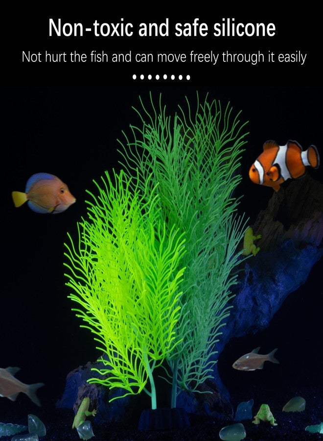 LPFLASAT Big-Yellow Aquarium Decor Artificial Plant Glowing Aquatic Plants Silicone Ornament for Fish Tank Landscape Decoration Betta Fish Tank Decor (1 Count) - Image 5